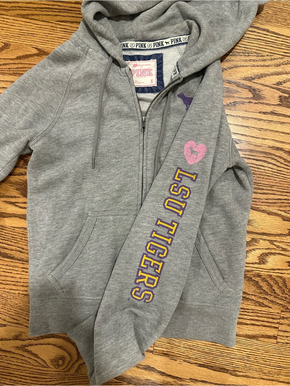 Victorias Secret PINK LSU Zip Up Hoodie - Picture 3 of 8